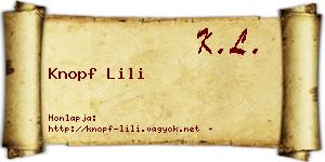 Knopf Lili névjegykártya